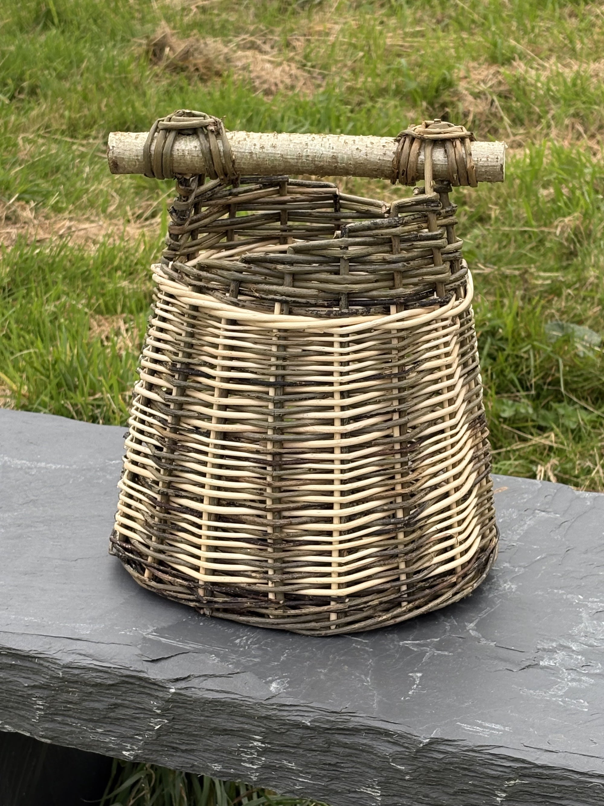 Small Asymmetric Basket (Hazel Handle)